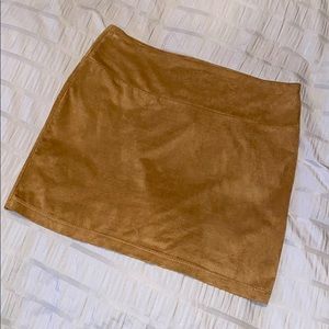 Suede mini skirt